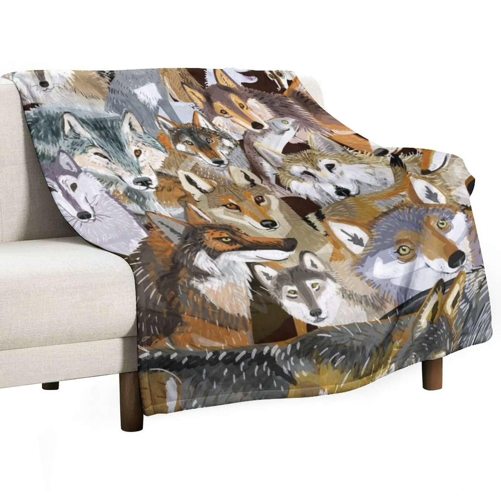 Wolves oclock Time to Wolf card Throw Blanket Sleeping Bag Weighted Bed linens Beach Blankets