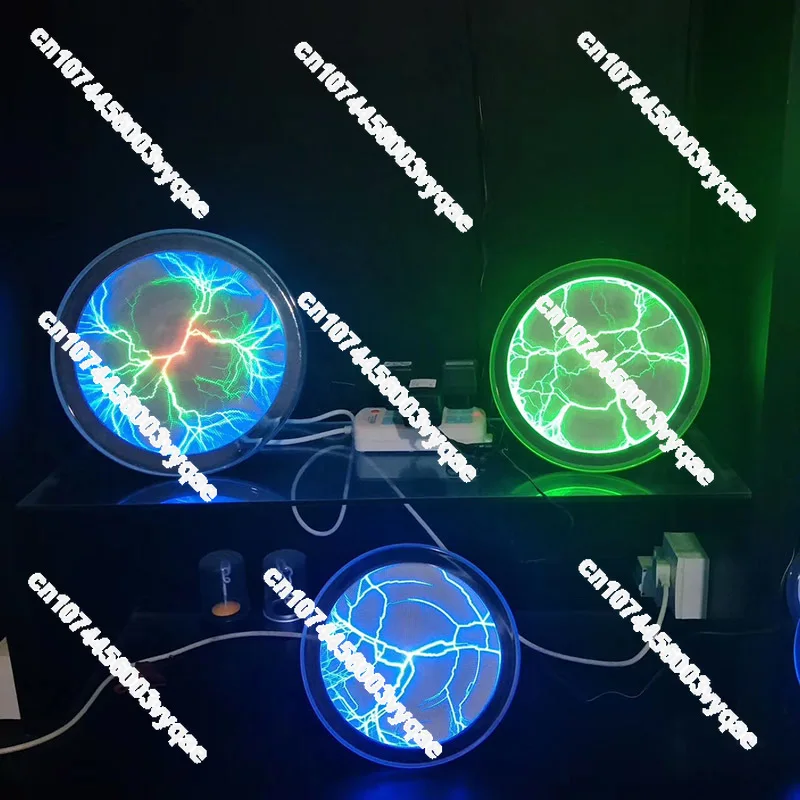 Flash Disk 6-inch Blue Tricolor Lightning Disk Red Green Pink Magic Disk Touch Current Lamp Plasma Plate