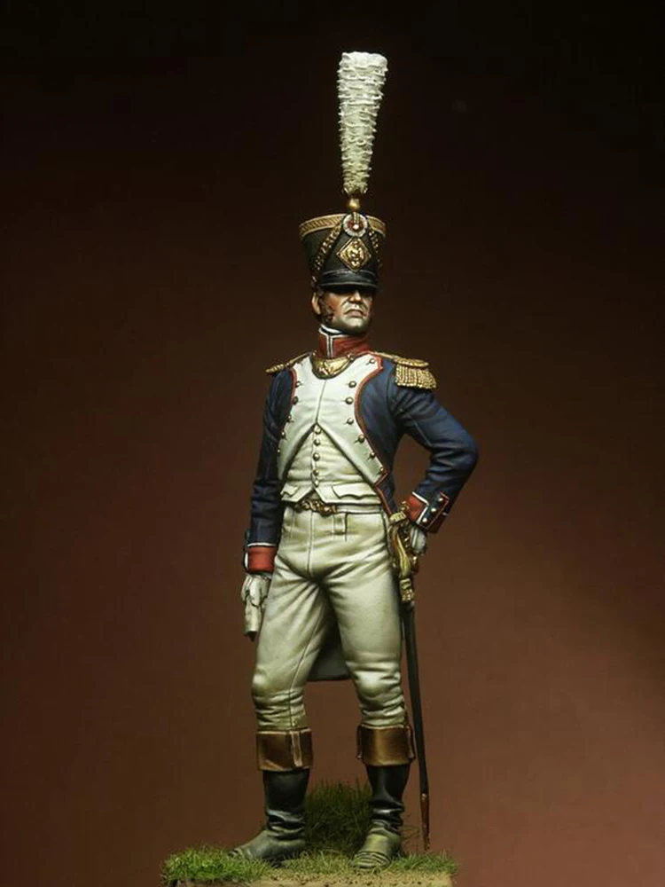 1/24 antico ufficiale cavaliere secolo stand soldato figura in resina kit modello soldato in miniatura non assemblato non verniciato