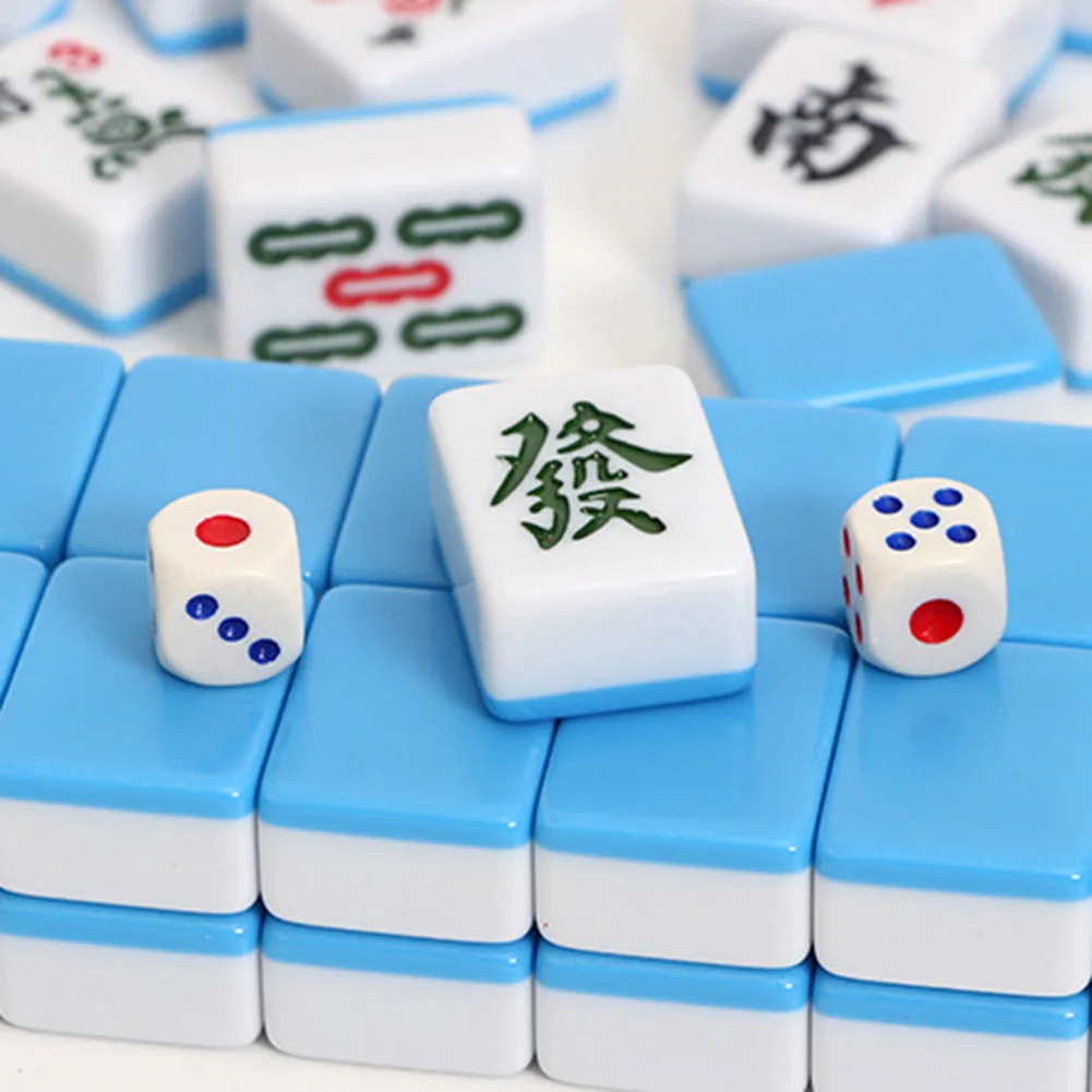 Mini Mahjong da viaggio portatile Set Mahjong da viaggio con scatola di immagazzinaggio Gioco da tavolo resistente alla caduta Giocattolo per riunioni di famiglia