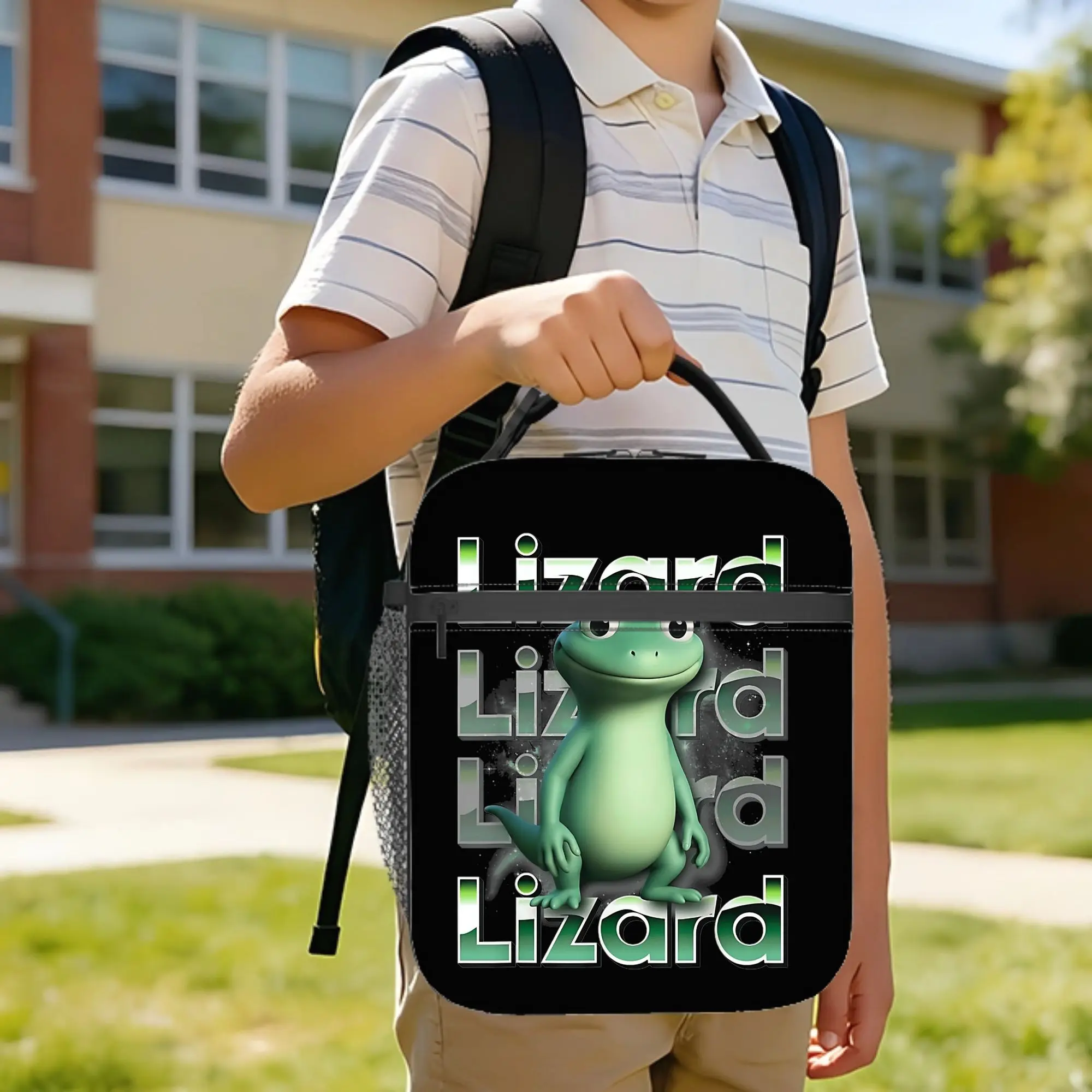 Tom Lizard Lizard Insulated Lunch Bag Portable Hoppers Lunch Container Cooler Bag Tote Lunch Box School  Outdoor Bento Pouch