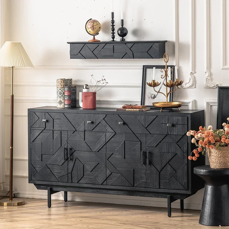 

Italian Minimalist Living Room Cabinet France Black Vintage Storage Side Cabinets Luxury Originality Home Furniture Vitrina FYLC