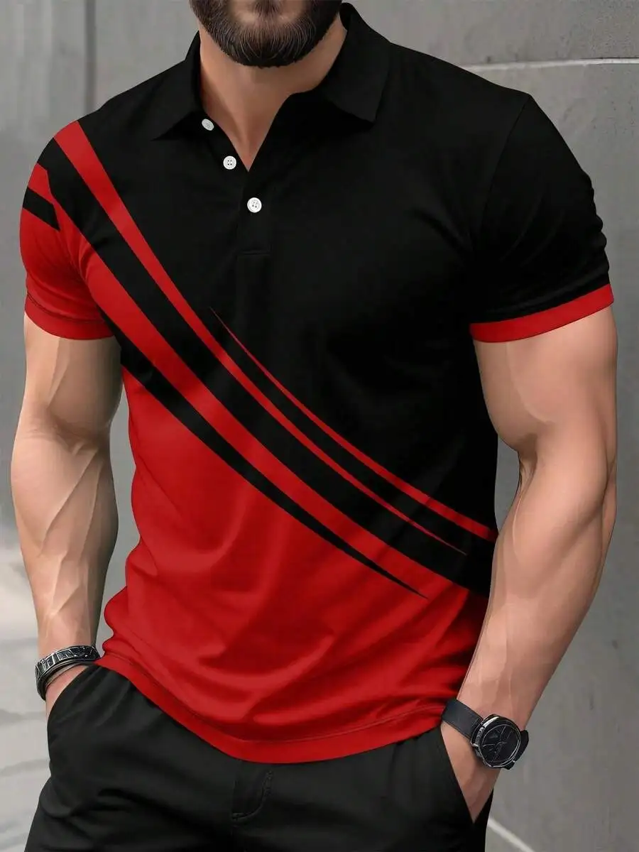 Mens Striped Short Sleeve Shirt, Spring/Summer