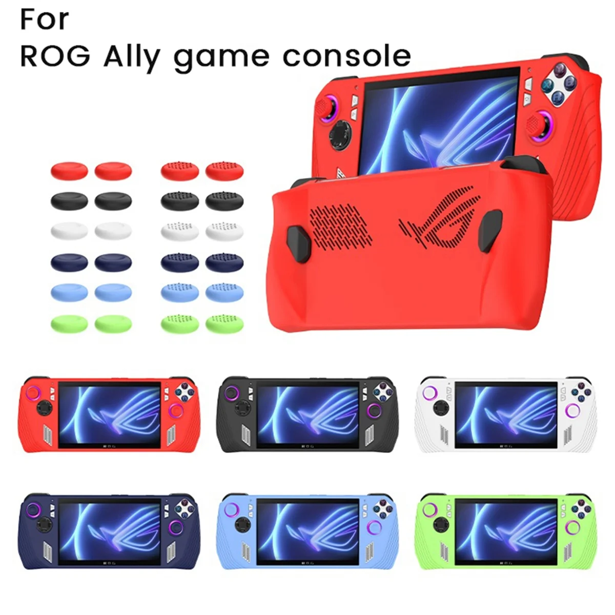 For ROG Ally Handheld Game Console All-Inclusive Silicone Protective Case Handheld Anti-Drop Protective Case,Red