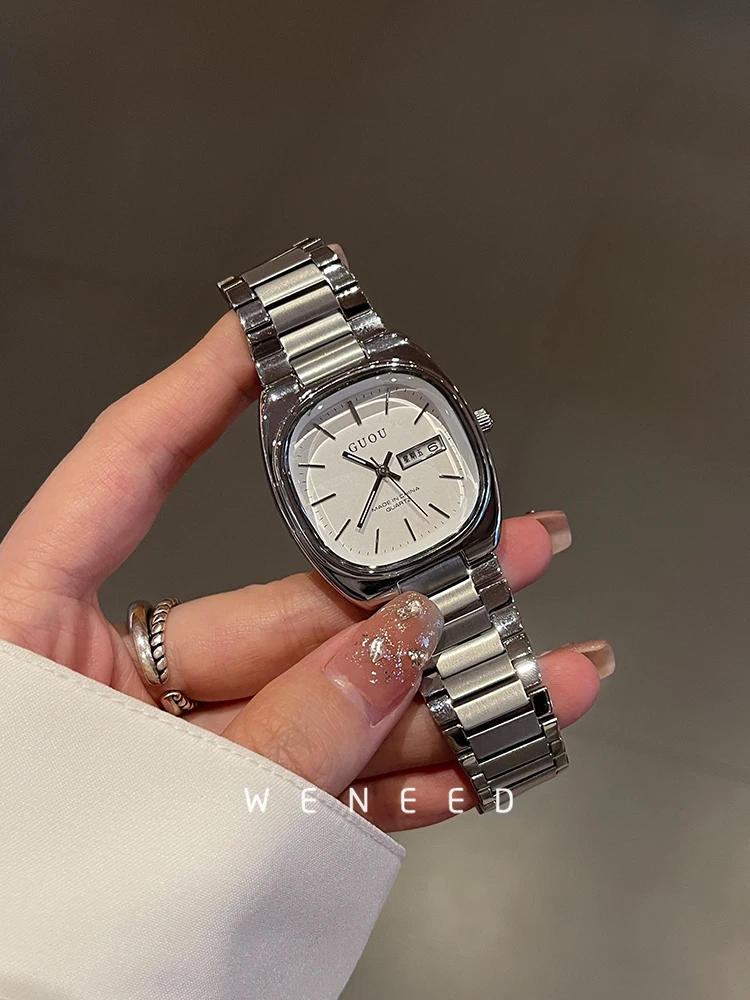 

Square watch for women, light luxury, 2025 new style, high-end, fashionable and simple steel strap women's watch, female gift