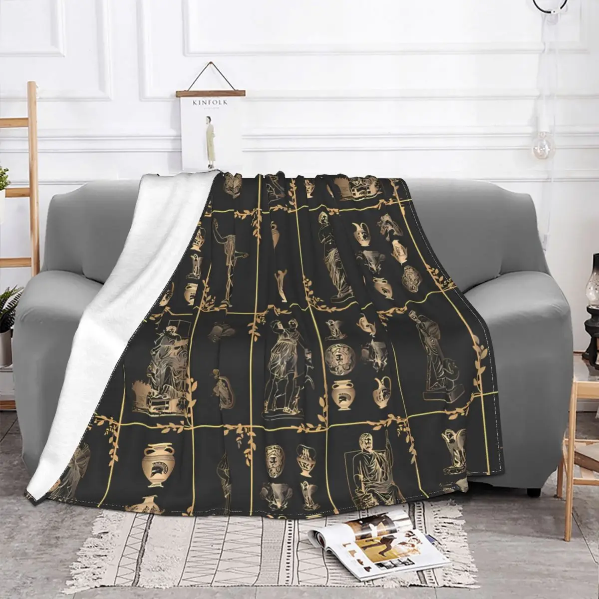 Ancient Greece Blankets Coral Fleece Plush Decoration Bedroom Bedding Couch Bedspread