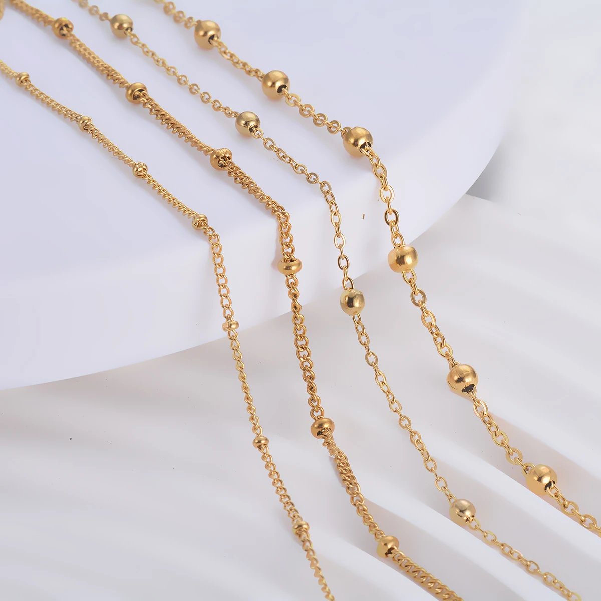 Wholesale 10pcs/lot Width 1.5mm 2mm Tiny beaded Chain Stainless Steel Link Chain for Necklaces Bracelets Foot Jewelry - view 4