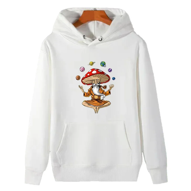 Magic Mushroom Buddha fashion graphic Hooded sweatshirts cotton Hooded sweatshirts winter essentials fleece hoodie Men clothing