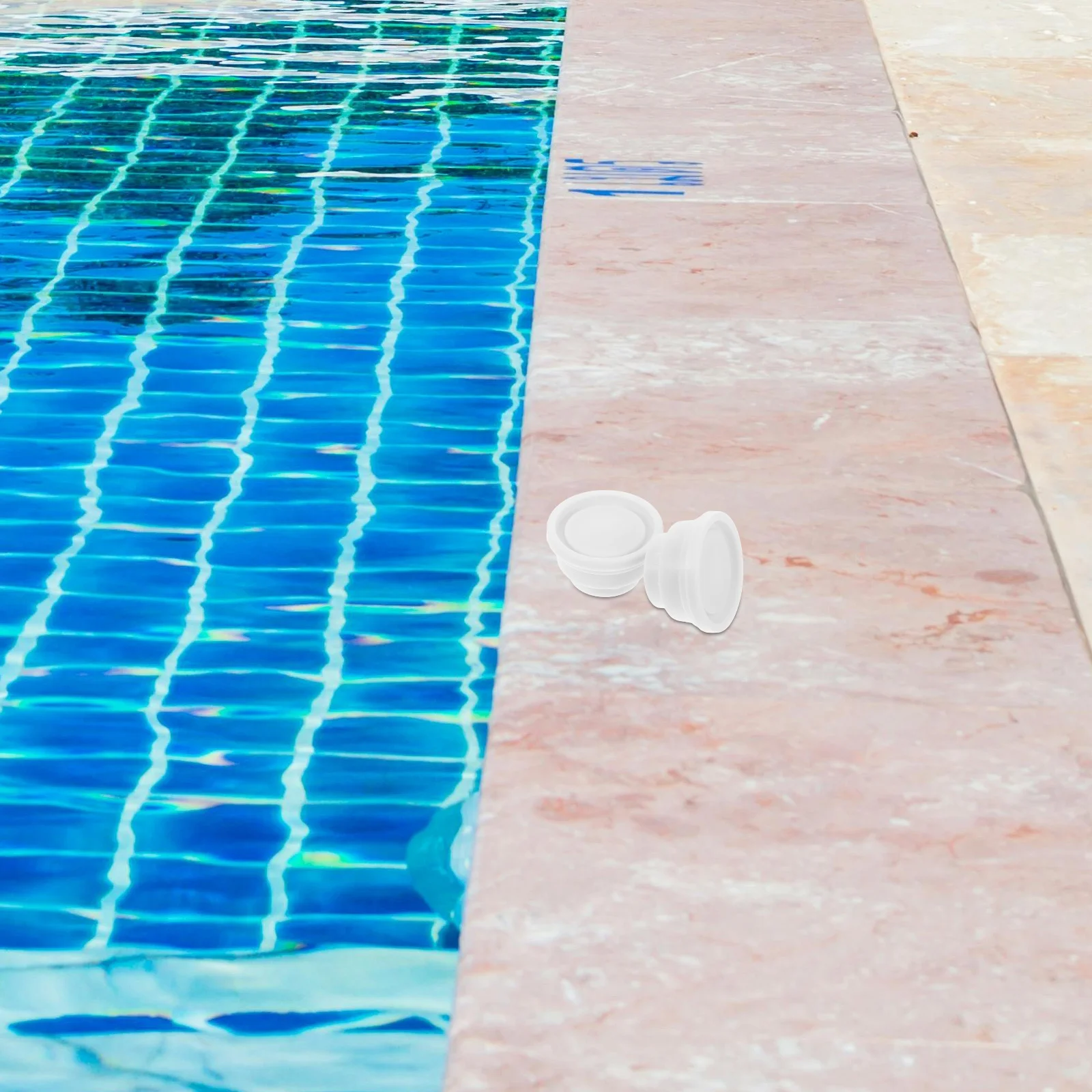 

2Pcs Pool Ladder Rubber Bumpers White End Caps Replacement Safety Guard Durable for Above Ground Inground Pools