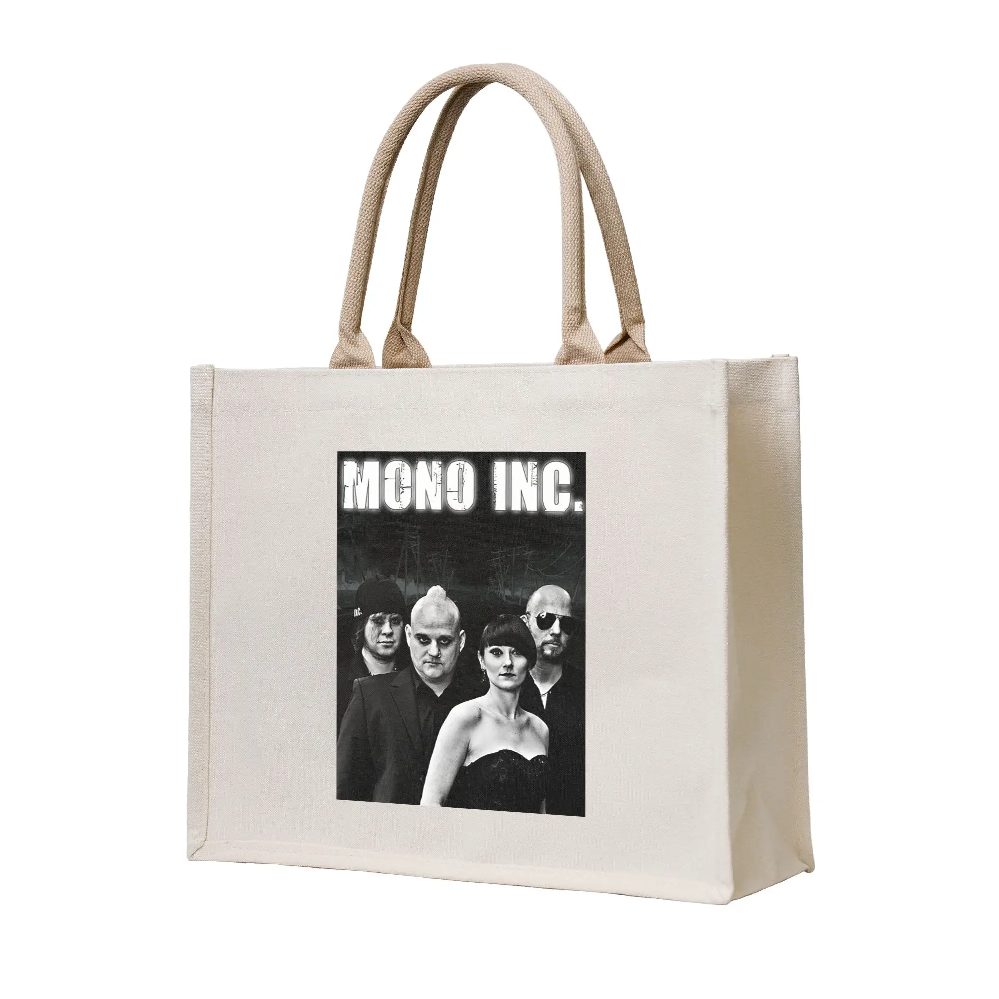 

Сумка-шоппер MONO INC в готическом стиле, холщовая, многоразовая, для женщин, на плечо, дорожная сумка-тоут