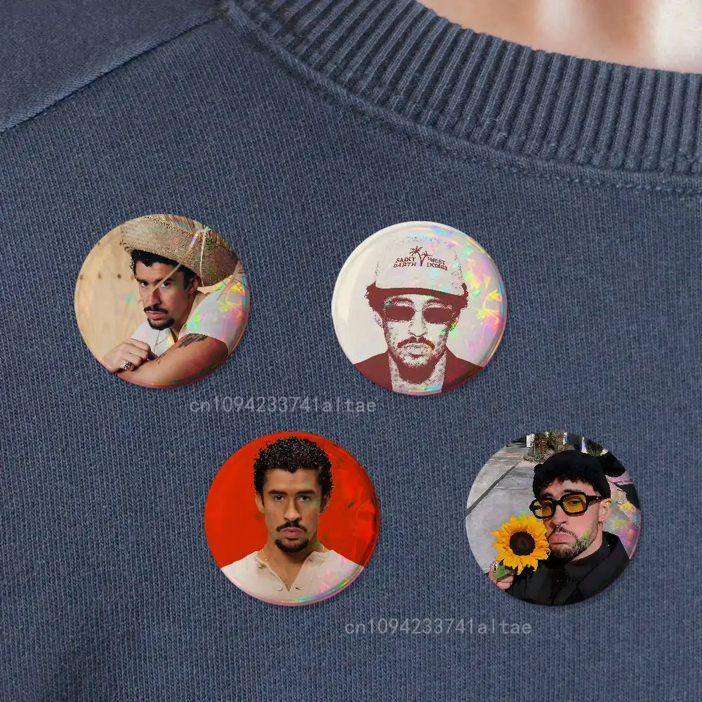 B-Bad Singer B-Bunny Badges 25mm 32mm 44mm 58mm 75mm Cartoon Brooch Pins Backpack Hat Accessories Lover Gifts