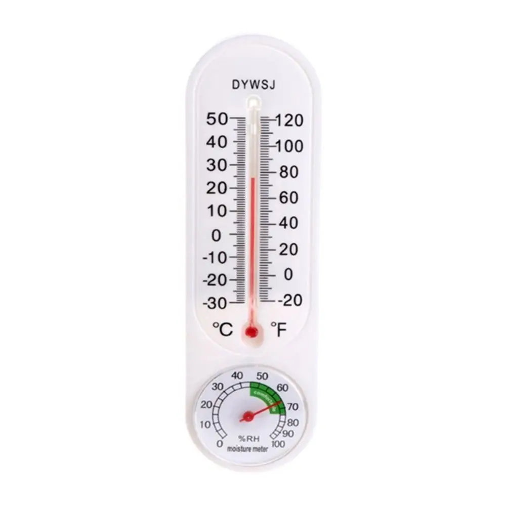 4PCS White Indoor Thermometer Hygrometer Plastic Vertical Design Wall Mounted Thermometer Celsius Fahrenheit Wall Mounted