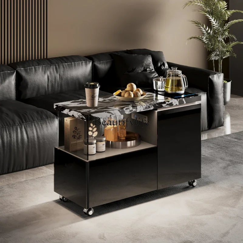 

Ljy Italian minimalist coffee table living room home removable side table high-end
