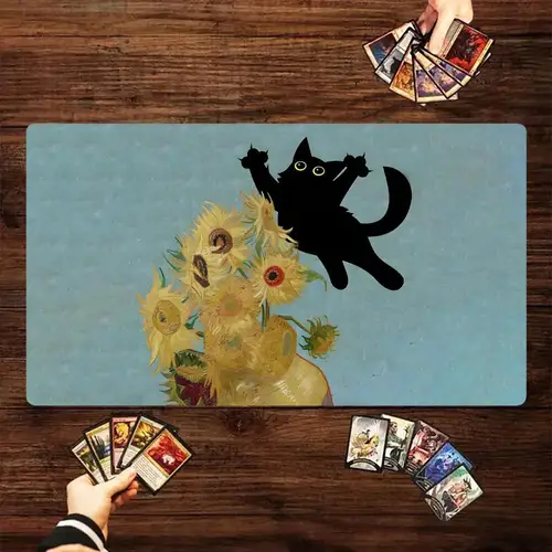 Imagen 2 del producto Alfombrilla de ratón con diseño de gato relámpago, alfombrilla de ratón con diseño de gato divertido, alfombrilla de ratón grande para oficinas y jugadores, alfombrilla de escritorio para juego de trabajo, PC, portátil, bonita alfombra