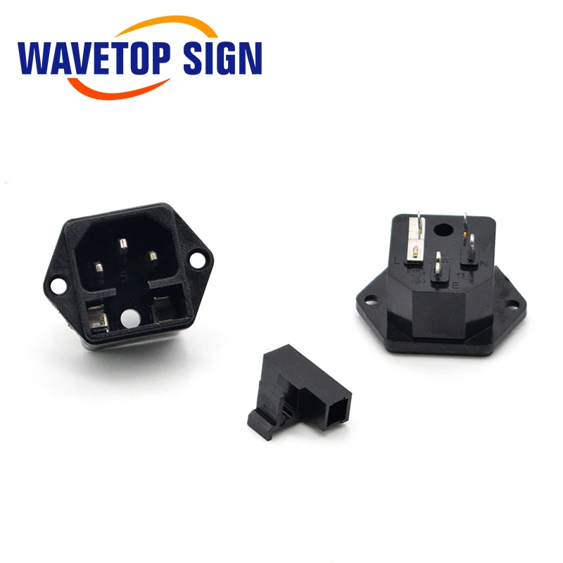 SignkoRay 4 ชิ้น/ล็อต AC-03 3Pin AC Power Jack ตัวเชื่อมต่อไฟฟ้า 10A 250V แบบตัวผู้ สำหรับเครื่องตัดและแกะสลักด้วยเลเซอร์ Co2