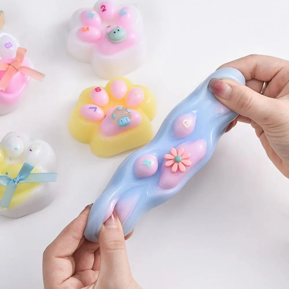 Interesting Soft Cat Paw Squeeze Toy Silicone TPR Cartoon Fidget Toy Cute 3D Cat Paw Pinch Toy Kids Tricky Doll