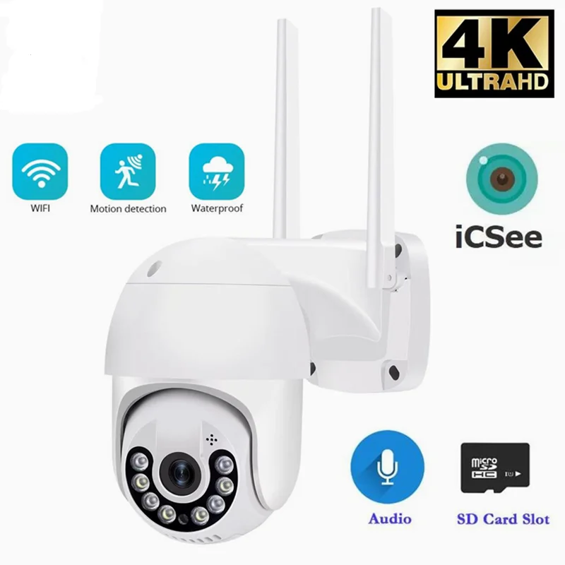 

Outdoor 8MP 4K HD WiFi PTZ Camera 4MP Wireless IP Camera AI Human Detect Security CCTV Camera P2P Surveillance