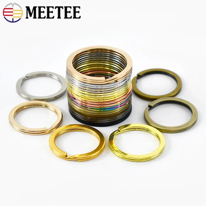 Meetee 20pcs Metal Keyring Split O Ring 20/25/29mm Circle Rings Buckles for Keychain Handbag Making Jewelry DIY Part Accessories