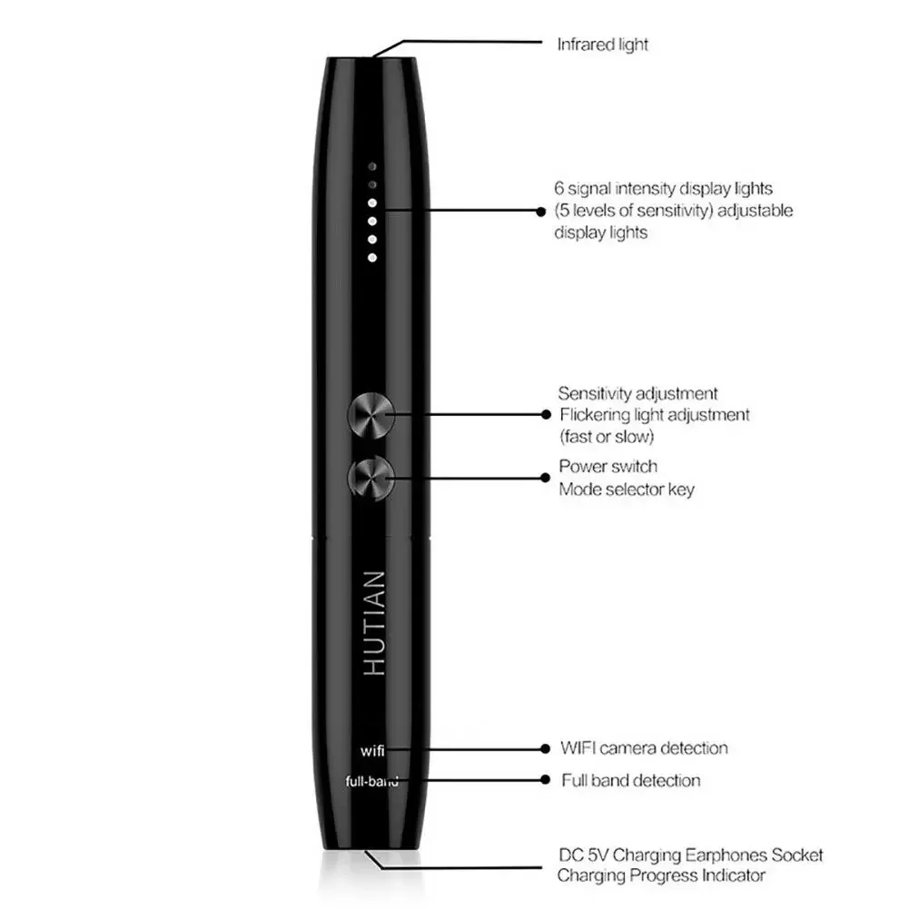 Camera Detector Wireless RF Signal Car GPS Tracker Devices Bug GSM Finder Camera Anti -Wiretap Sound Signal Detector Self-defens