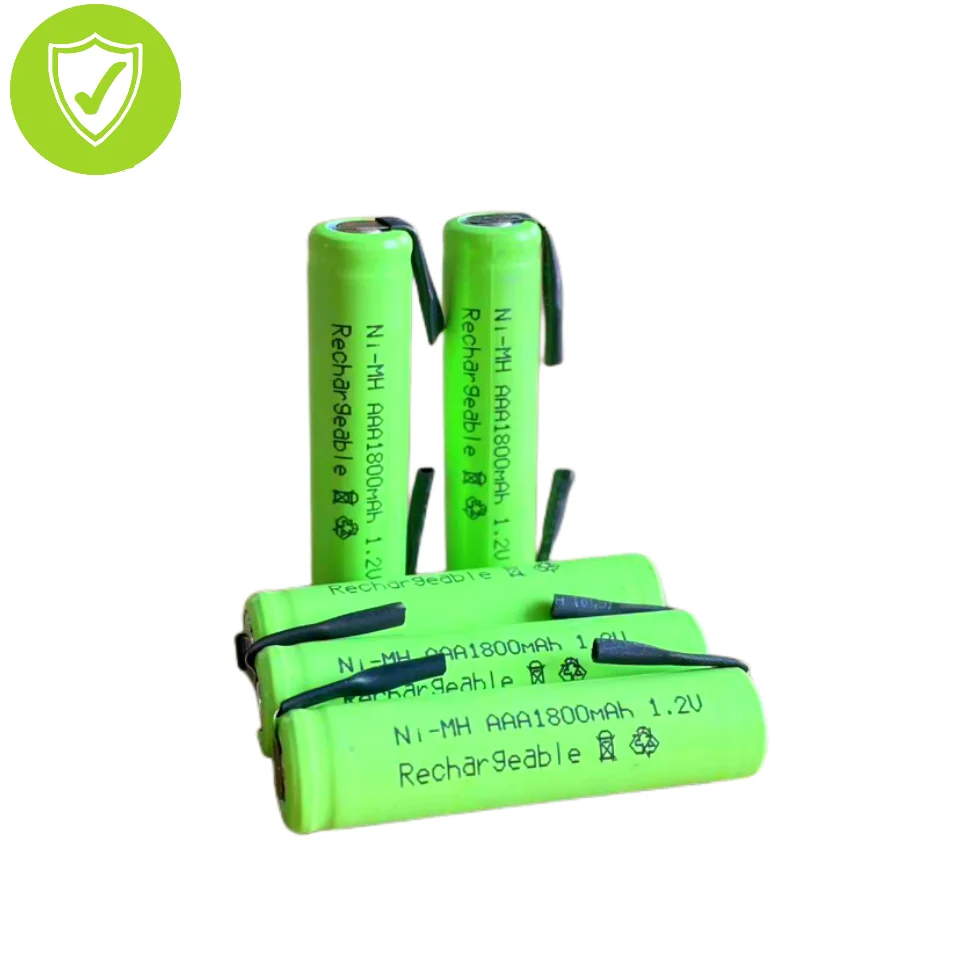 1.2V 1800mAh Ni-Mh AAA Rechargeable Battery Cell With Solder Tabs For Philips Braun Electric Shaver Razor Toothbrush