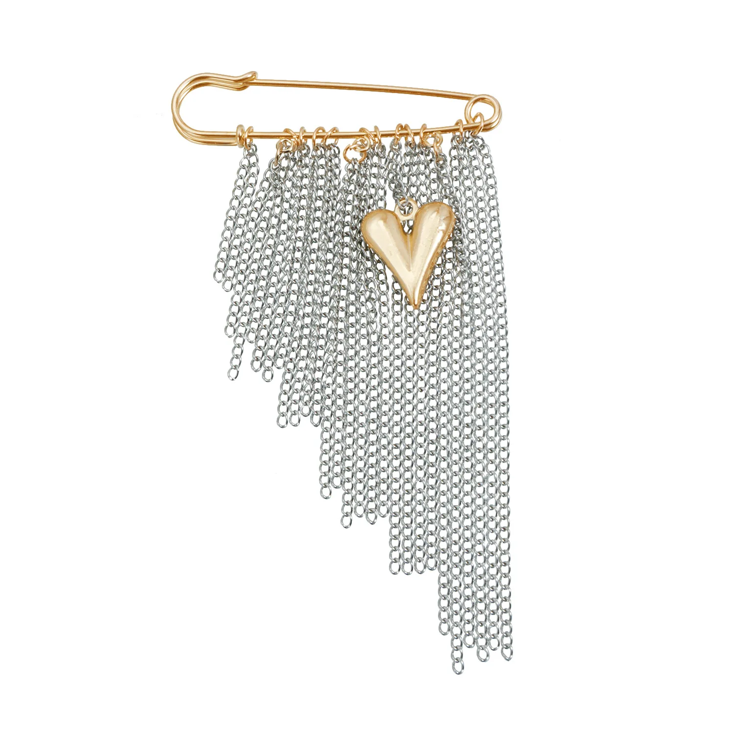 Broches con Múltiples Borlas Exageradas, Accesorios de Ropa, Pin de Moda con Forma de Corazón, Joyería Elegante