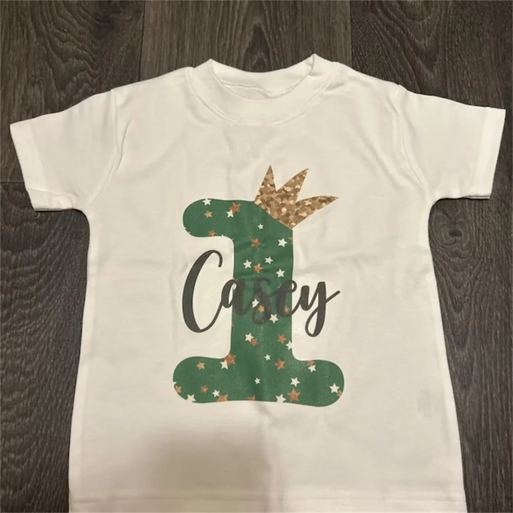 Personalised Crown Birthday T-shirts | Custom Birthday Keepsake T-shirt | Personalized Birthday Gift | Customisable Number Birth