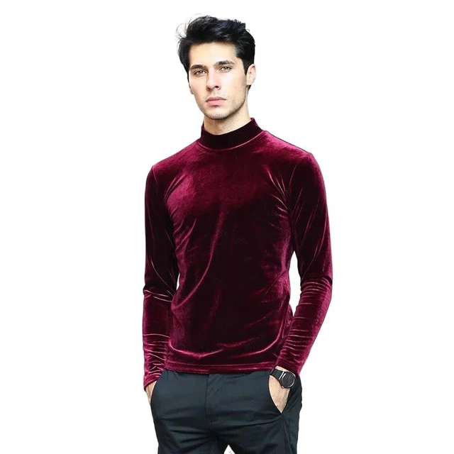 Mens velour turtleneck hot sale