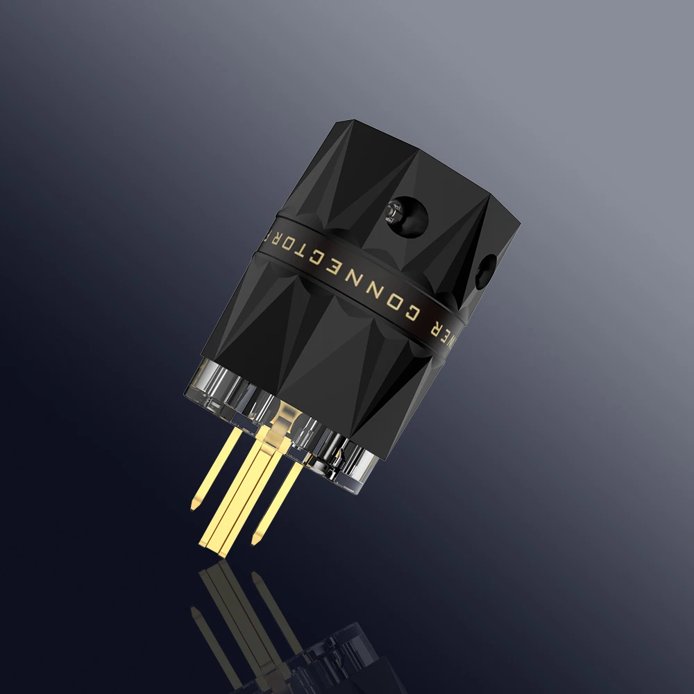 Viborg VM503G VF503G High Clear 24k Gold Plated Pure Copper US AC Power Plug Connector for Audio DIY Power Cable