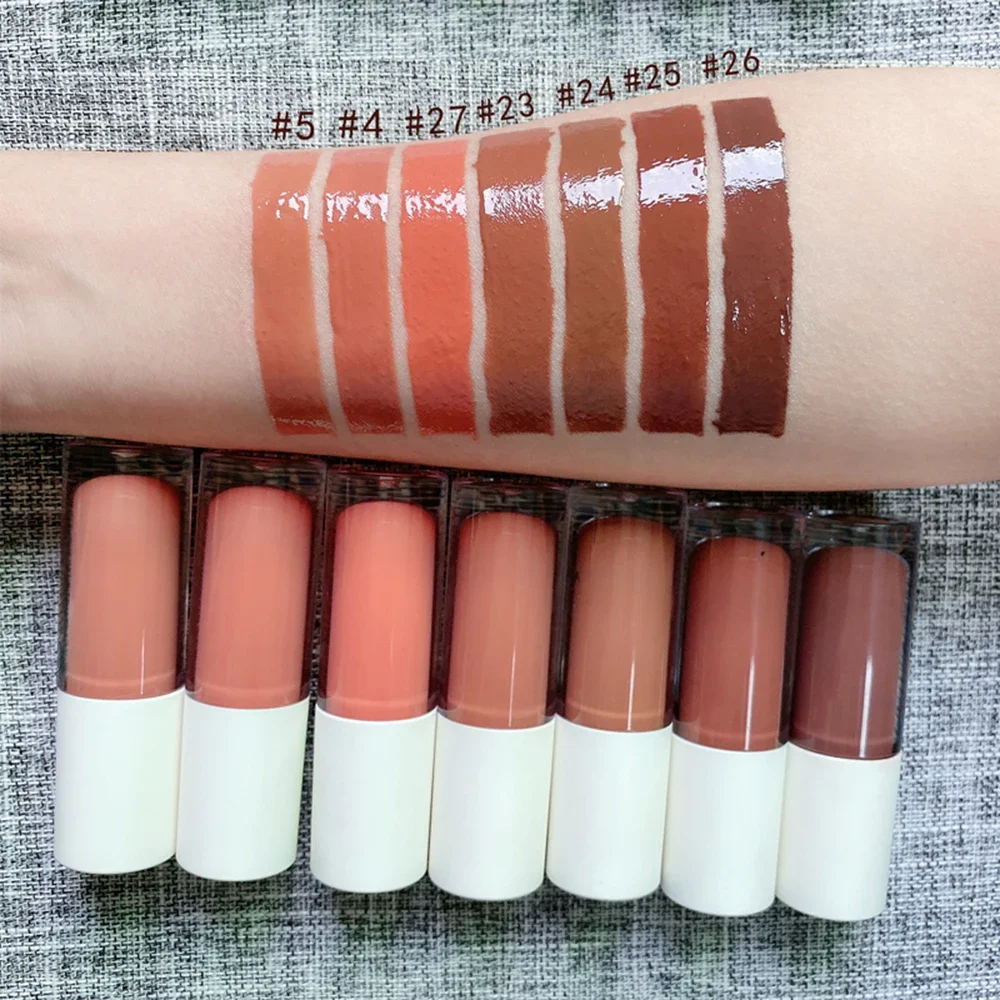 Prywatna etykieta Lipgloss Plumper niestandardowe luzem 27 kolorów śliczne Chunky Pier Tube nawilżający 7ml nawilżający nie blaknący błyszczący glazura