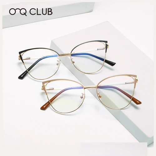 Imagen 1 del producto O-Q CLUB gafas De lectura tipo ojo De gato con lentes De cristal para leer monturas De gafas Lunettes De Lecture Lunette Pour Femme Original para hombres