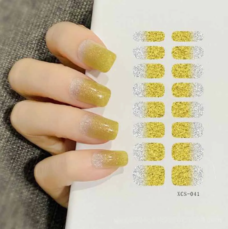 Glitter Nail Stickers Full Cover Stickers Nail Art Self Adhesive Stickers Manicure Waterproof Nail Stickers Pegatinas Ara Uñas