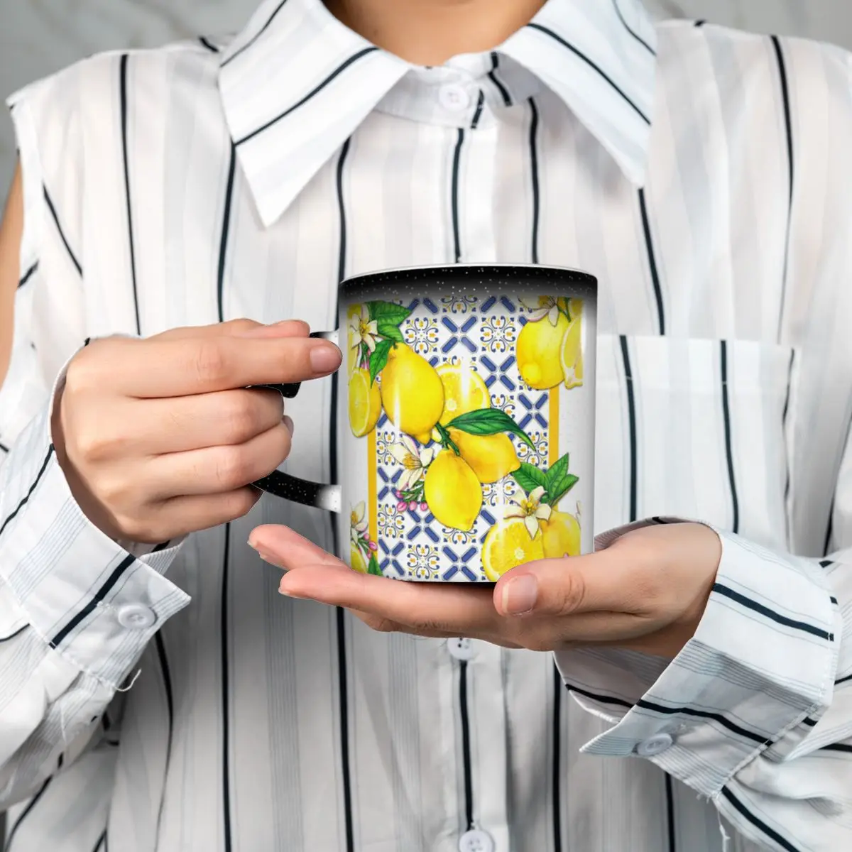 Sicilian Tiles Summer Fruit Oranges Lemons Mug Funny Ceramic Coffee Cups Tea Mugs Milk Cup Drinkware Gifts for Friends