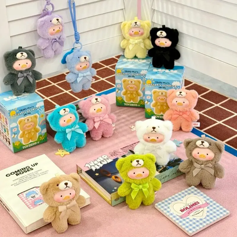 Genuino TOYZEROPLUS LuLu the Piggy Teddy Mini Whispers of Nature Caja Sorpresa Llavero de Peluche Muñeca Kawaii Colgante para Bolso Regalo de Cumpleaños