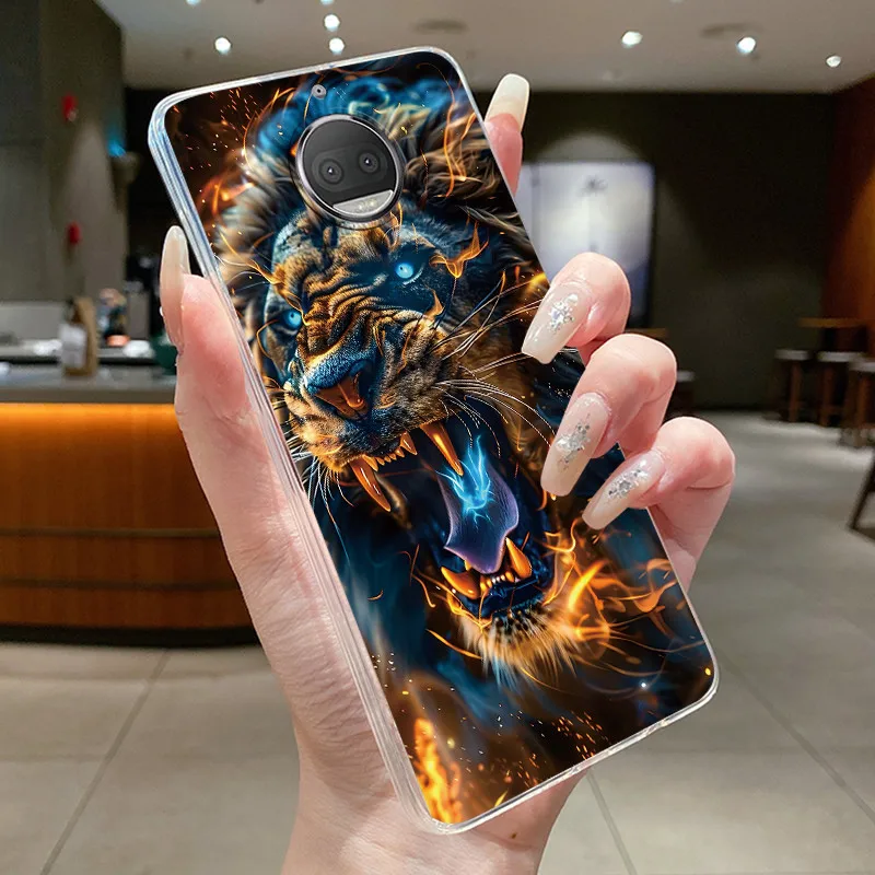 Capa para motorola moto g5s silicone macio tpu concha transparente engraçado filhote de cachorro pintado invólucro para motorola moto g6 capa anti-arranhões