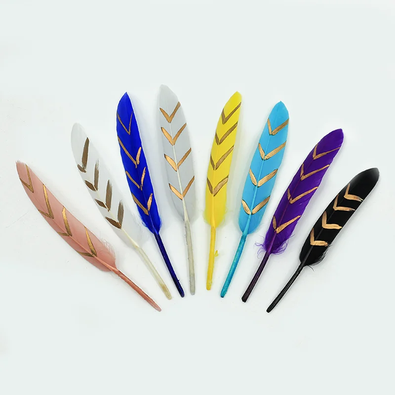 10-500pcs Gold Turkey Goose Duck Pheasant Feathers Plumes DIY table centerpieces Home Wedding Decoration Handicraft accessories