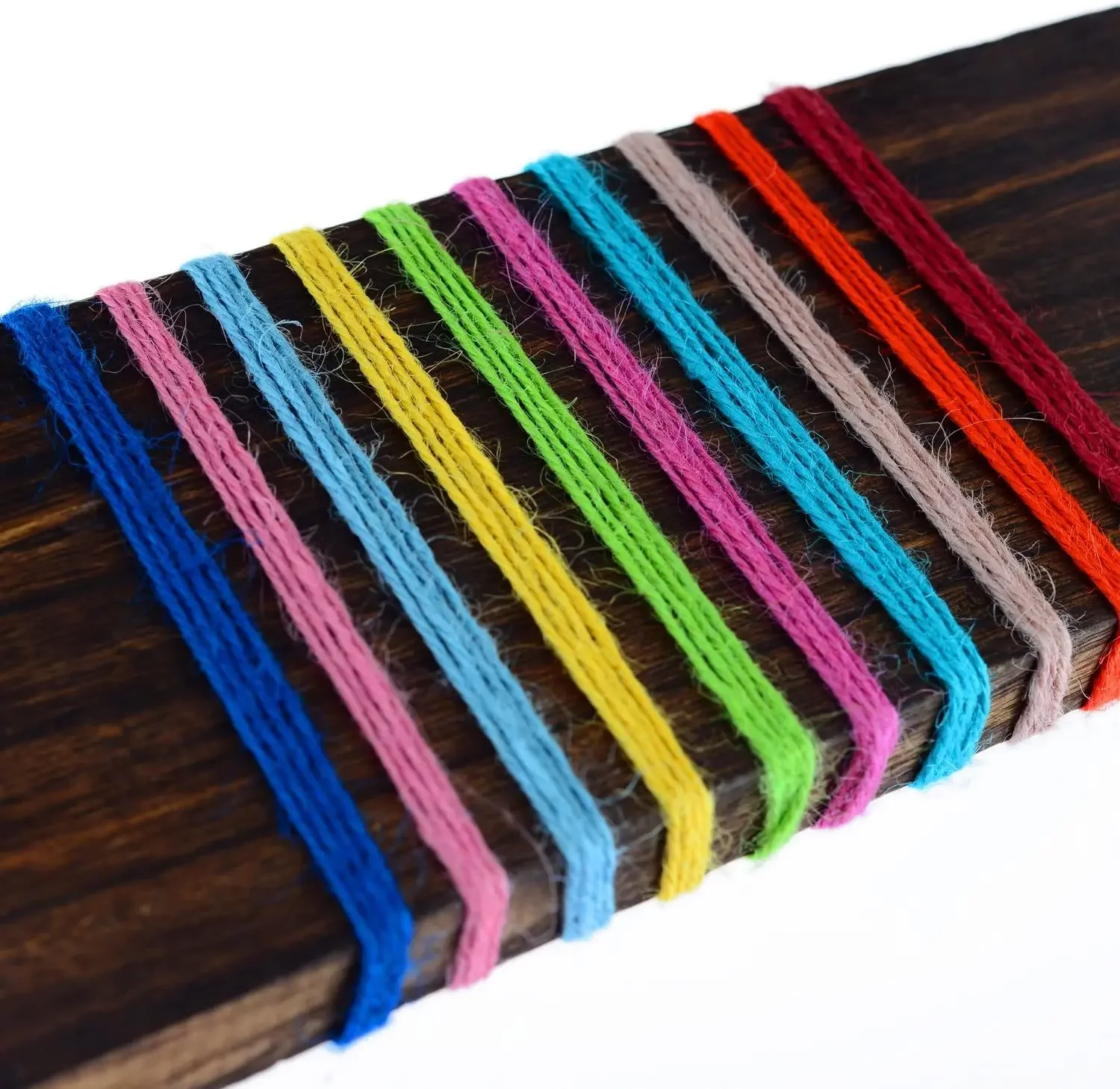 100M/Roll Colorful Jute Twine Natural Vintage Jute Rope Cord String Twine Burlap Ribbon Craft Gift Wrapping Wedding Party Decor