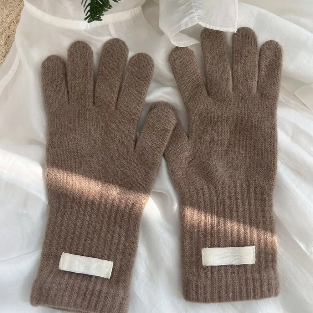 Fashion Winter Wool Gloves Women Thermal Touchscreen Mittens Solid Color Elegant Commuter Split Finger Outdoor Wear Soft Knit