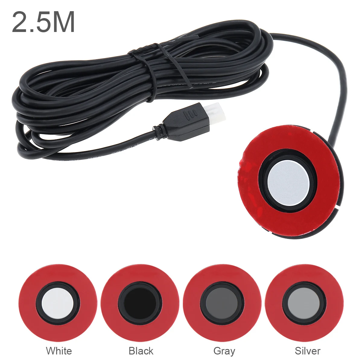 

1pc 2.5m Flat Sensors Parking Sensor 13mm Black Silver White Gray Assistance Reversing Radar probe Parking Sensors Car Reverses