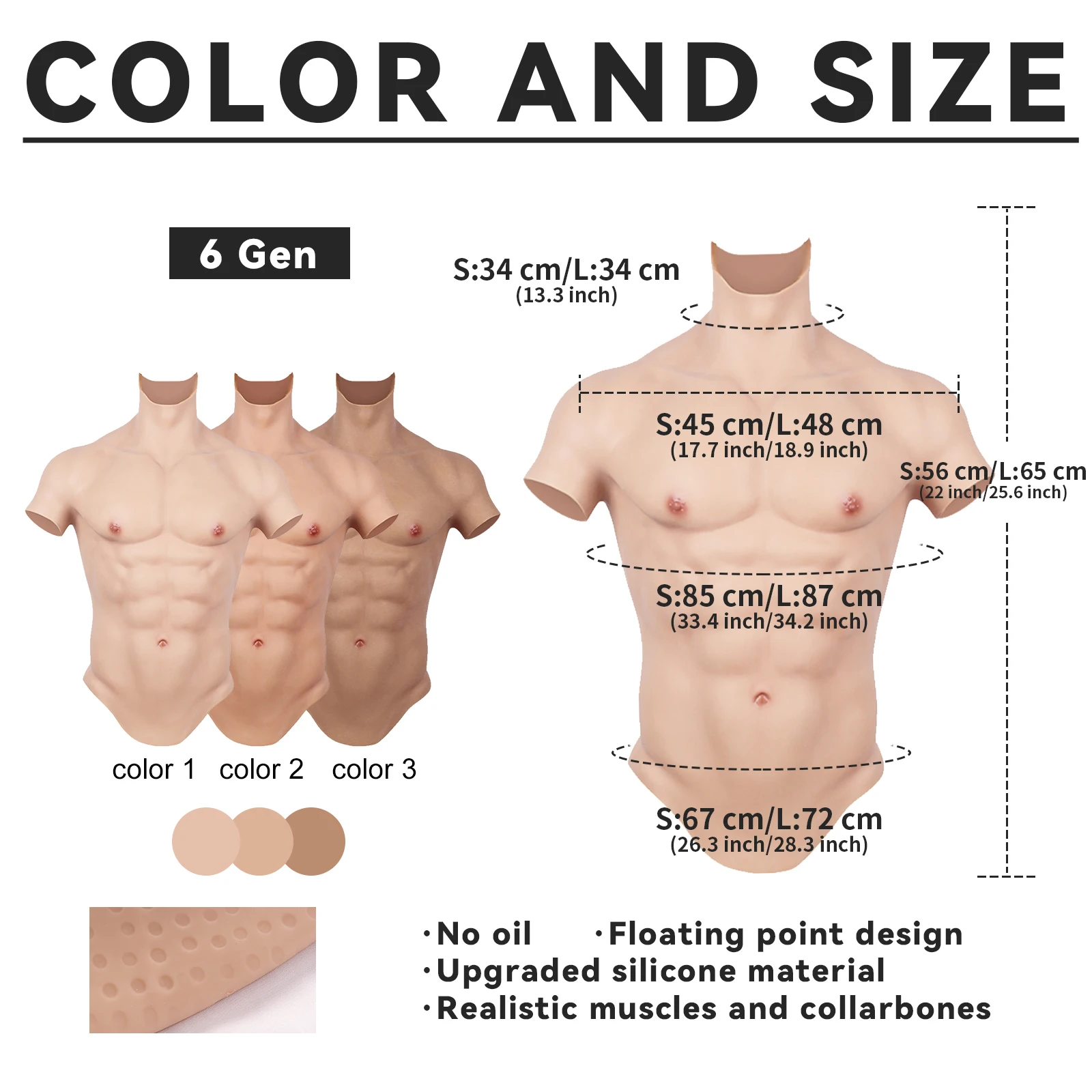 CYOMI Handmade Realistic Silicone Muscles Cosplay Costumes Fake Chest For Man Fake Abs Cover Your Belly For Crossdresser