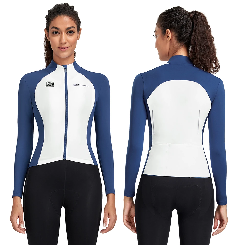 

Santic Women Cycling Jackets Long Sleeve Fleece Warm Road Bike Jacket Autumn Winter Outdoor Bicycle Sportswear TL25C01186