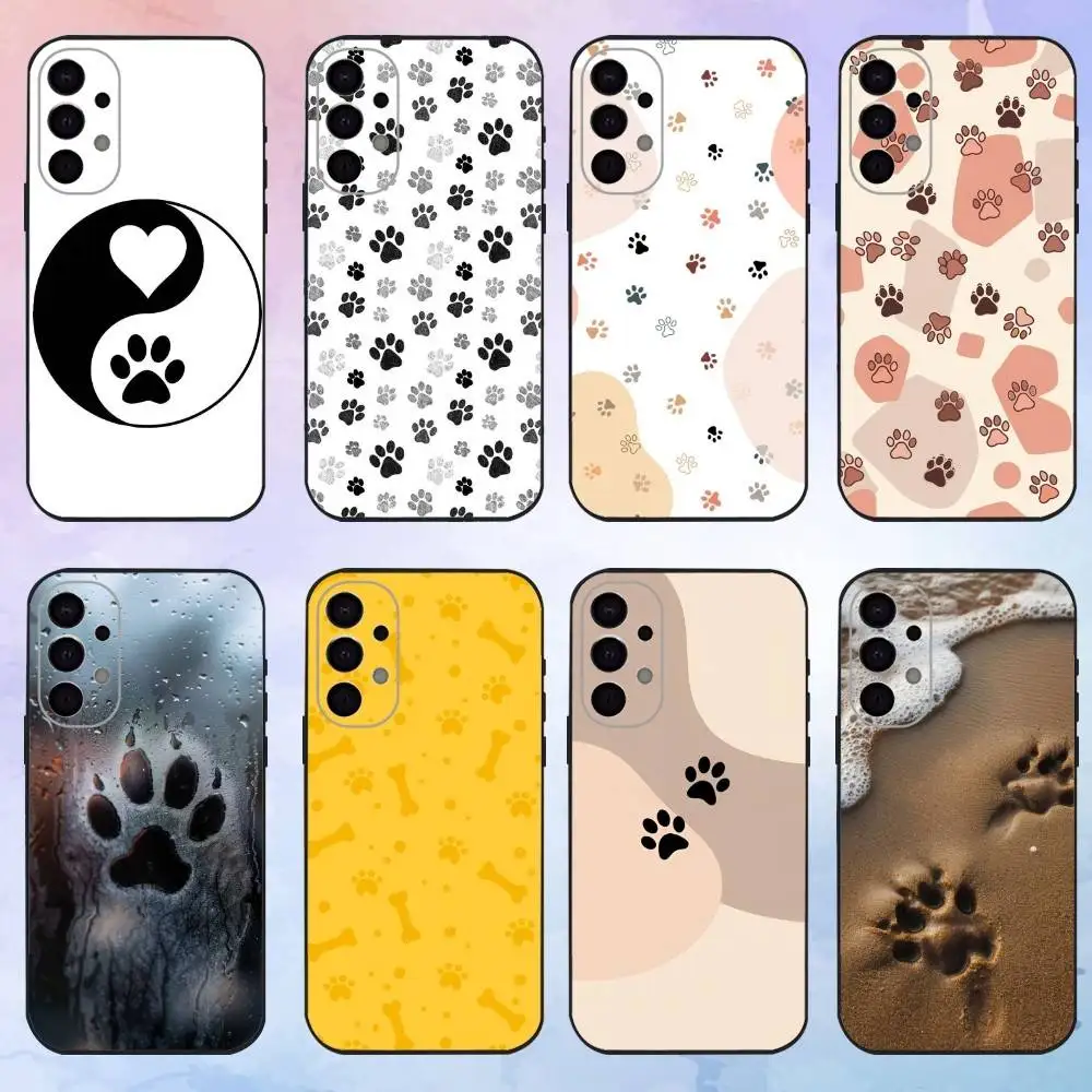

cute dog paw prints Phone Case For Samsung S24,21,22,23,30,20,24,25,30plus5G，Black soft silicone case