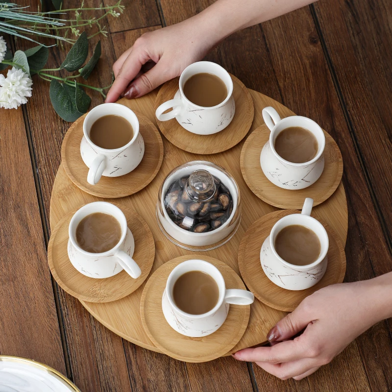 New Creative Ceramic Coffee Cup and Plate with Chassis Mini Italian Concentrated Afternoon Tea