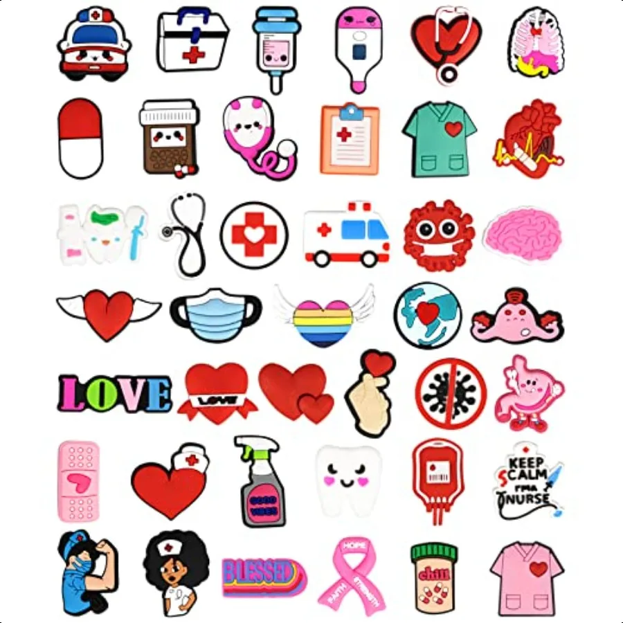 

Medical Charms for Bogg Bag Nursing Charm Inserts for Beach Handbag Decoration