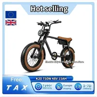 Bike CMA K20 Electric Bicycle 750W bike 40-45km/h 48V 15Ah Battery 20*4.0 Inch Wide Tire Mountain Cross Country Bike All Terrain