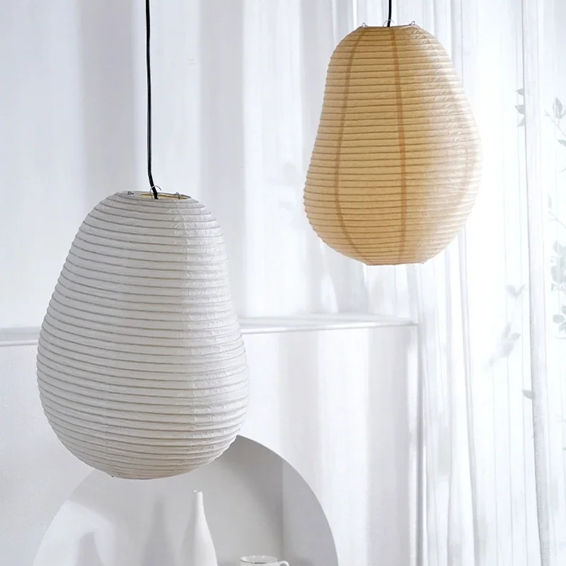 Japanese Rice Paper Pendant Lamp LED Noguchi Yong Wabi Sabi Pendant Lamp For Living Room Dining Room Cafe Art Akari Paper Lamp