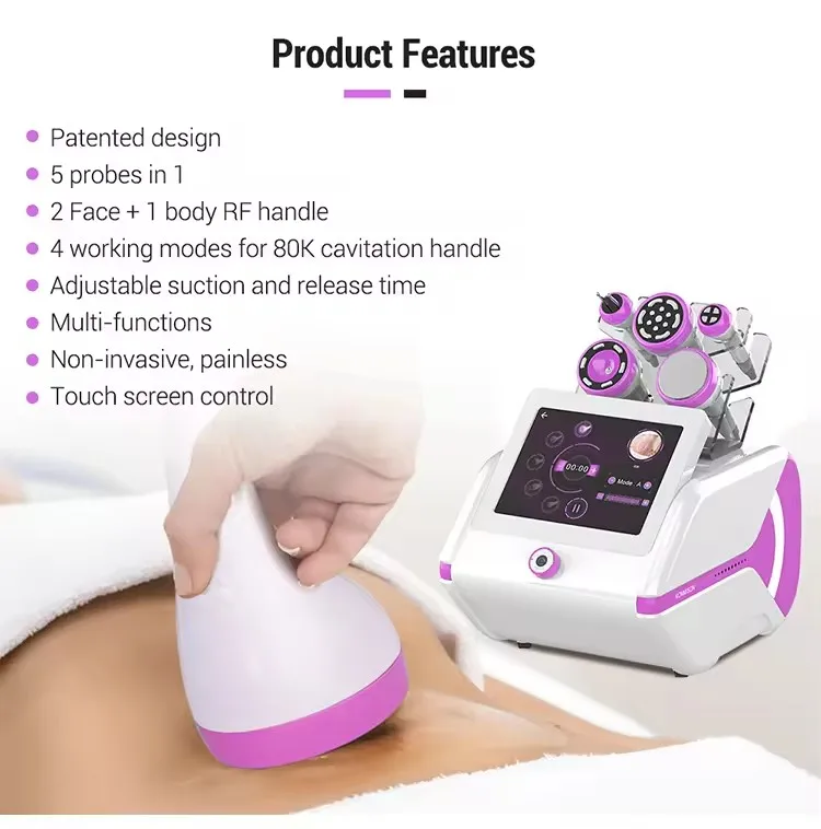 5 in 1 Multifunction Beauty Machine/40k/80k Vaccum Cavitation Vacuum Rf Slimming Beauty Cavitation Machine