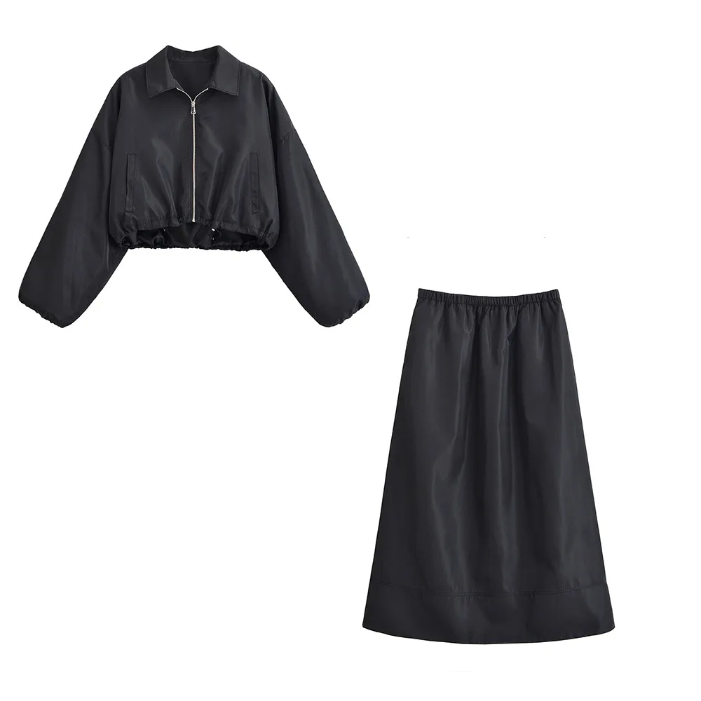 

Новинка 2025 года, трансграничная женская уличная модная куртка в европейском и американском стиле, куртка, юбка, повседневный костюм