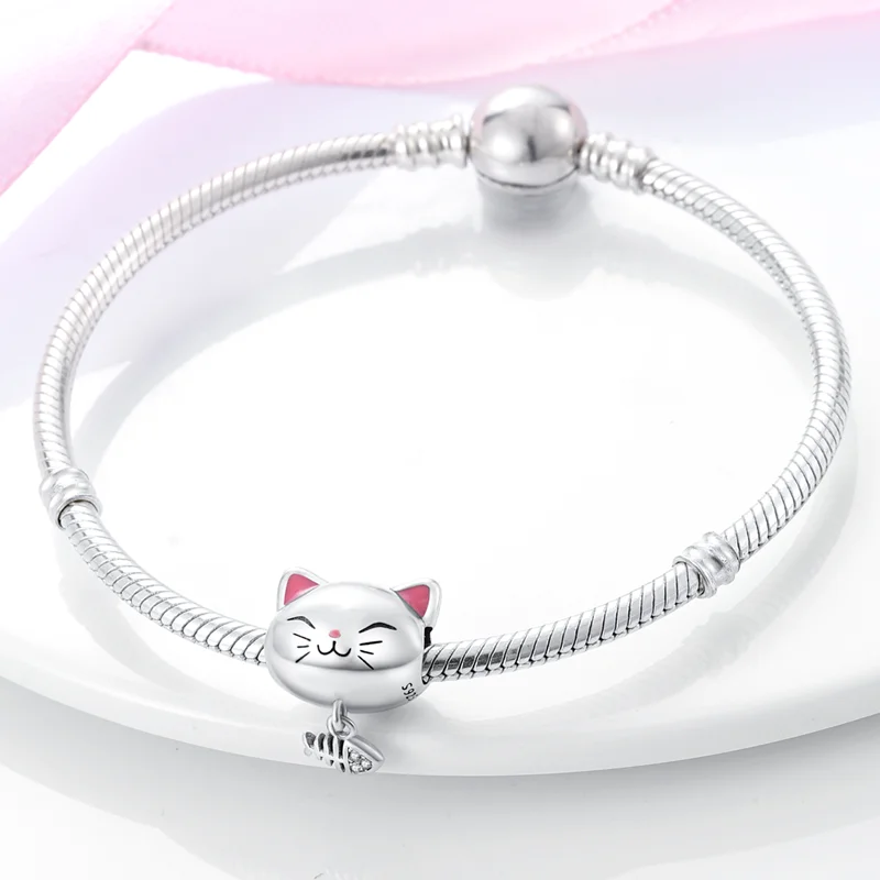 Ahthen 925 Sterling Silver Family Infinity Pet Paw Print Hearts Clip Friendship Dangle Charm fit Snake Chain Bracelets