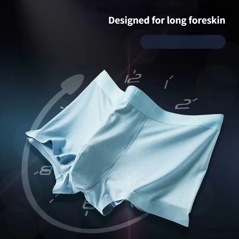 Man Breathable Underwear Reduce Glan Sensitivity Modal Foreskin Expose Lingerie Open Hole Crotch Summer Soft Penis Pouch Boxers