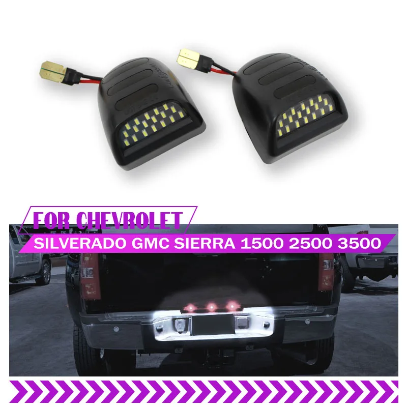 12V Car Number License Plate Lights LED Lamp Auto Accessories  For Chevrolet Silverado Avalanche Traverse Tahoe GMC Sierra 1500